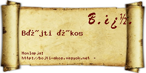 Bőjti Ákos névjegykártya
